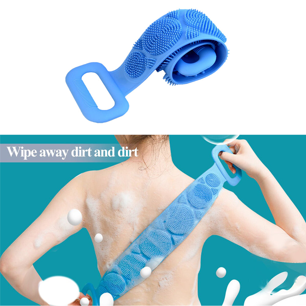 Bathing brush with silicone scrubber Bathing brush with silicone scrubber